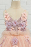 Vestido de menina de menina de manta de spaghetti de tulle rosa