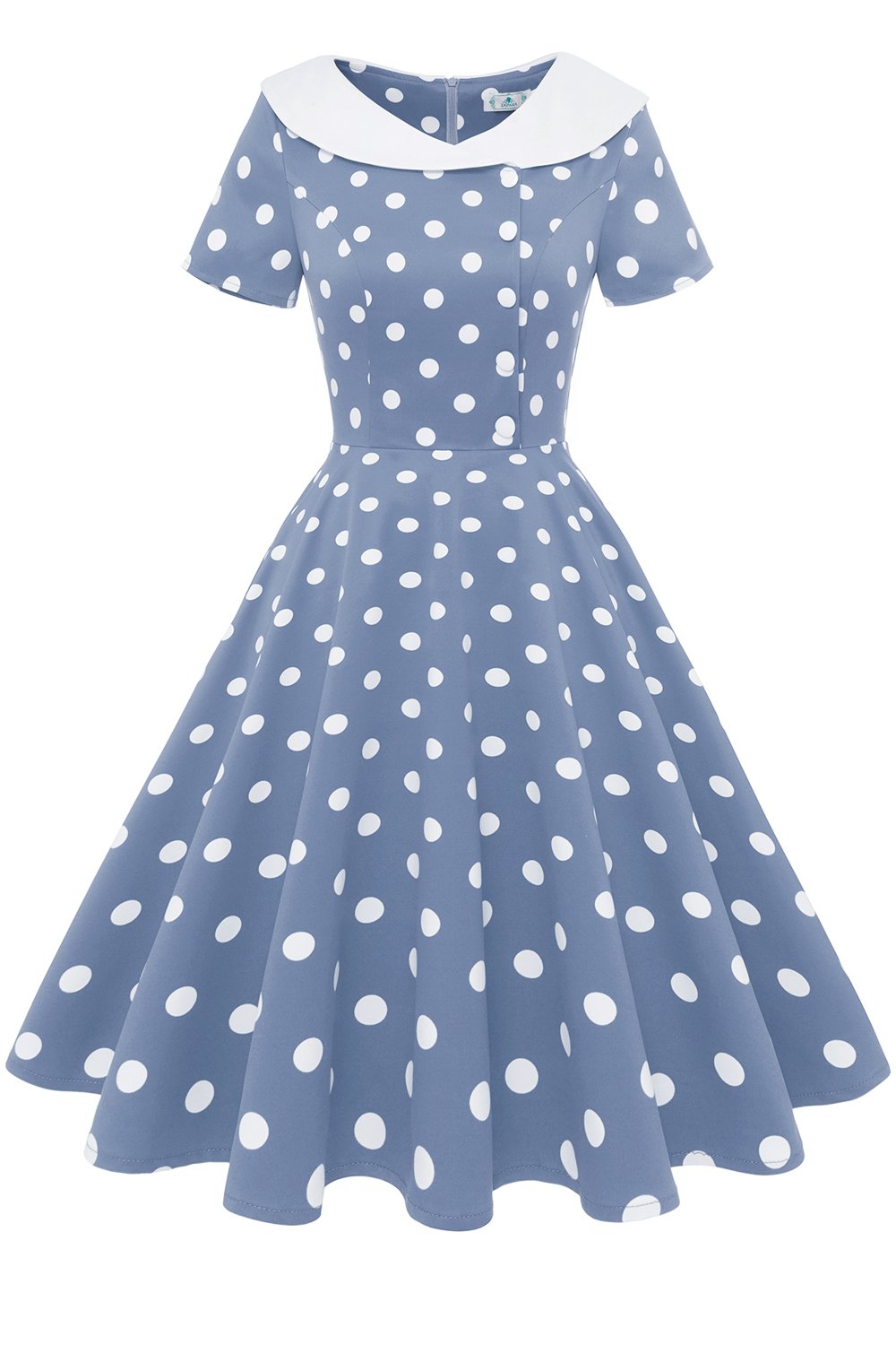 Vestido De Gola Azul Peter Pans 1950