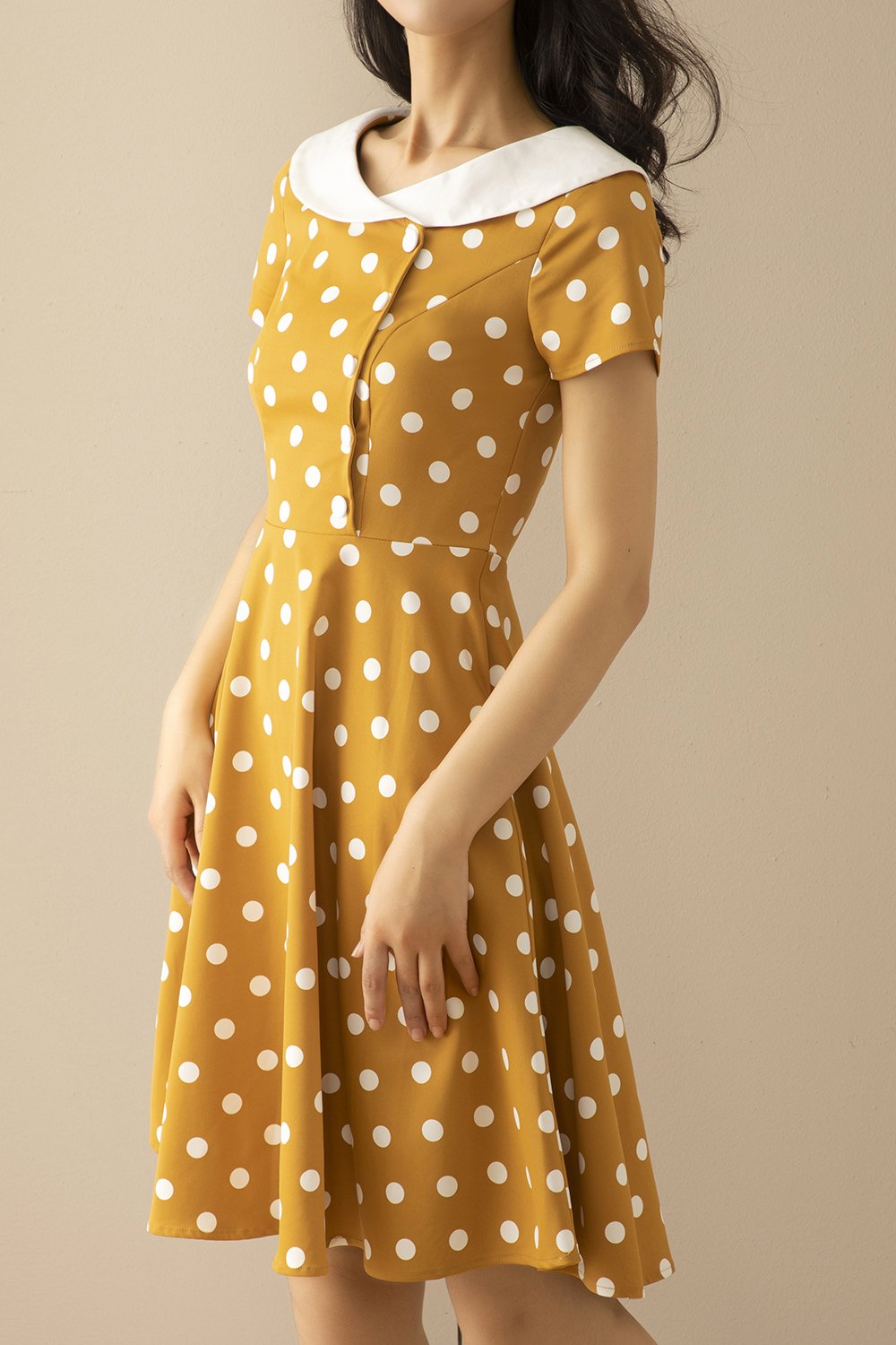 Vestido De Gola Azul Peter Pans 1950