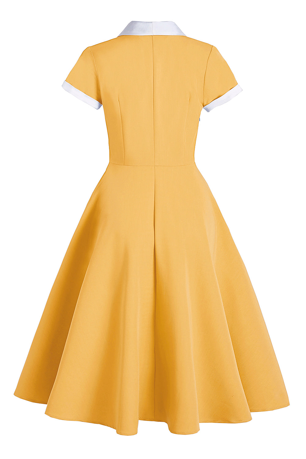 Vestido azul de balanço dos anos 50 com bolsos
