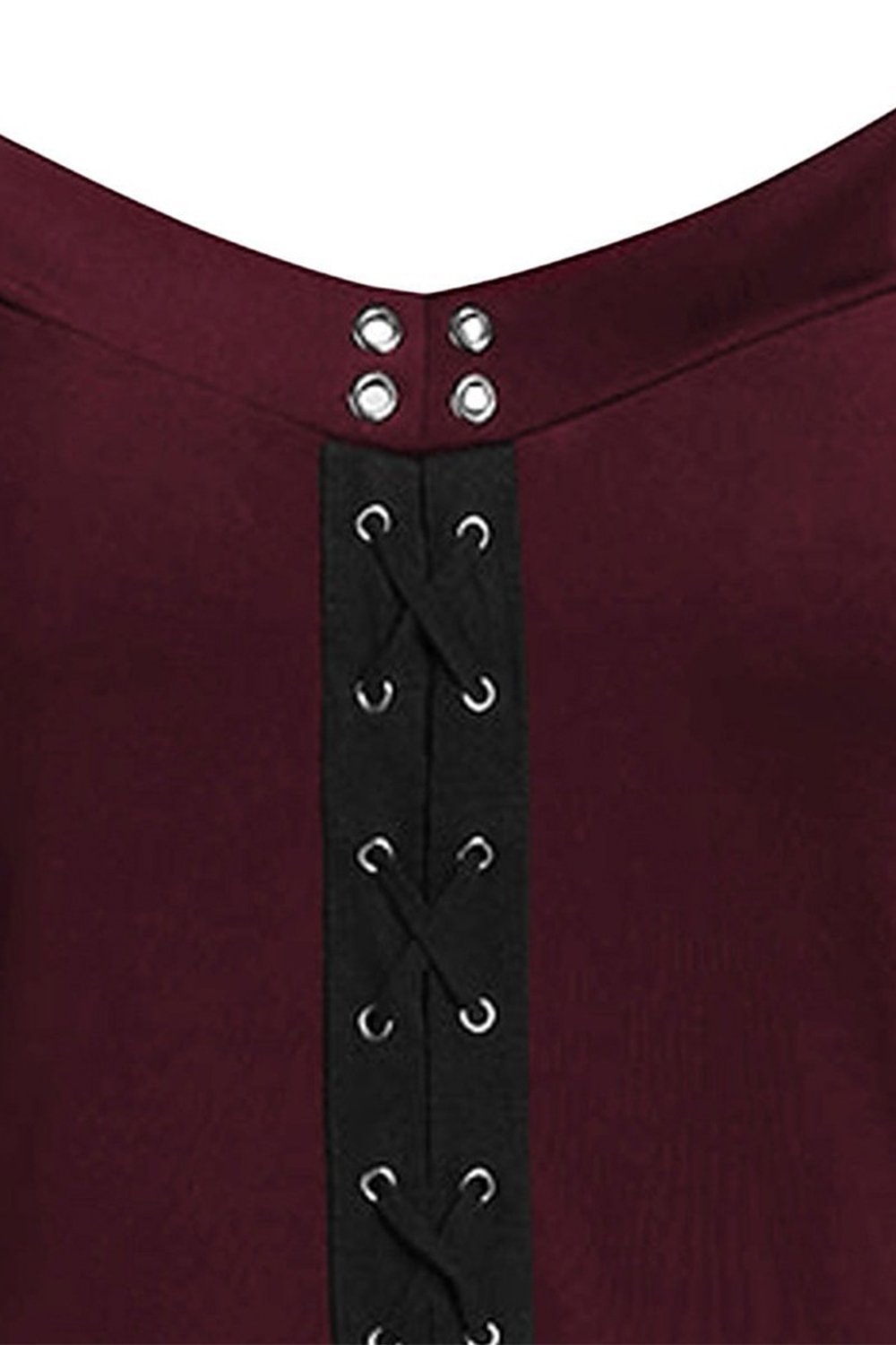 Borgonha Flare Mangas Vestido de Halloween