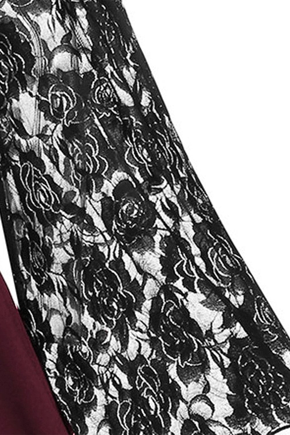 Borgonha Flare Mangas Vestido de Halloween