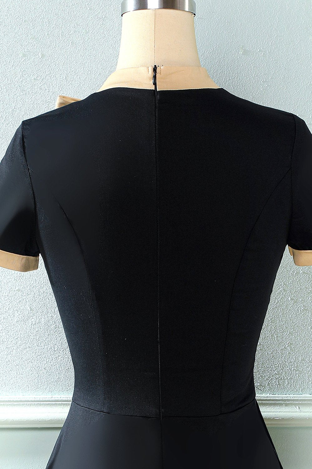 Vestido vintage de estilo retrô Burgundy com Bowknot