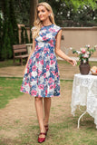 Vestido vintage de verão estampado floral