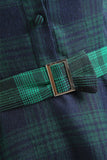 Vestido verde xadrez de 1950