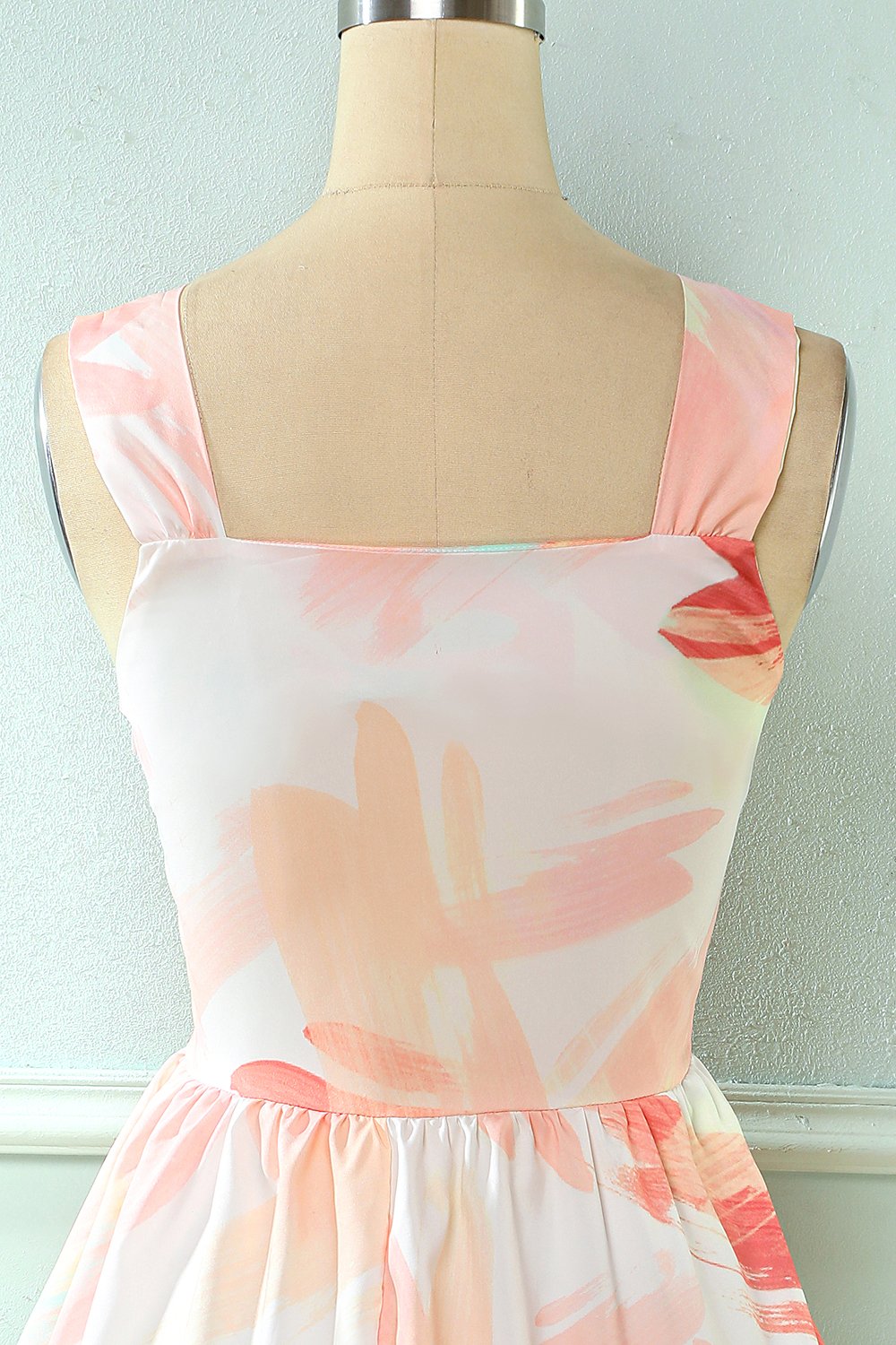 Blush V Pescoço Comprimento Vestido de verão