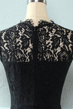 Vestido de renda de bodycon preto