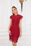 Vestido de renda de bodycon vermelho