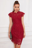 Vestido de renda de bodycon vermelho