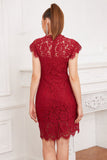 Vestido de renda de bodycon vermelho