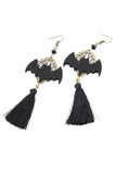 Brincos de gota de morcego de Halloween preto