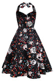 Vestido de Halloween de crânio preto