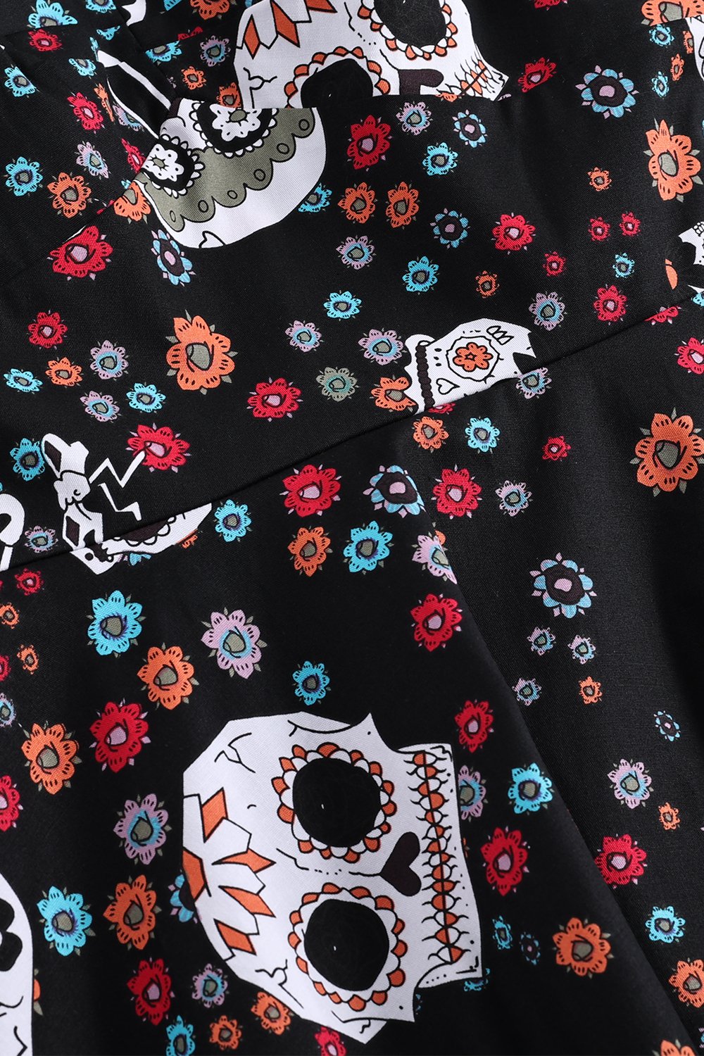Vestido de Halloween de crânio preto