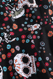 Vestido de Halloween de crânio preto