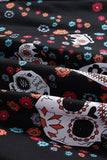 Vestido de Halloween de crânio preto