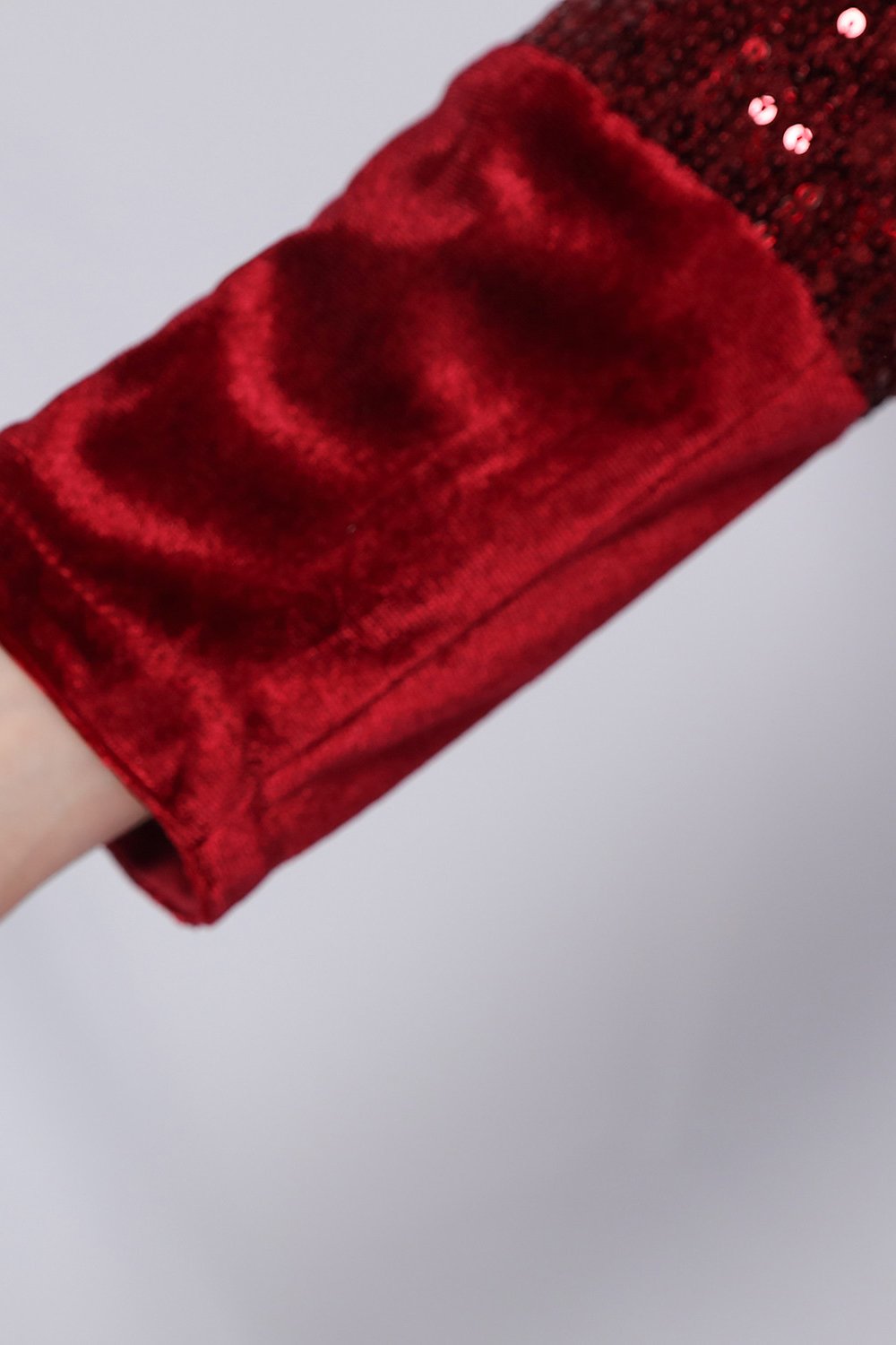 Vestido Curto de Veludo Borgonha