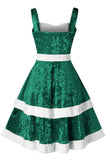 Vestido verde de veludo vintage de Natal