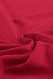Vestido de festa simples vermelho com mangas de boné