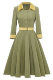 Exército Mangas Compridas De outono Vestido Vintage