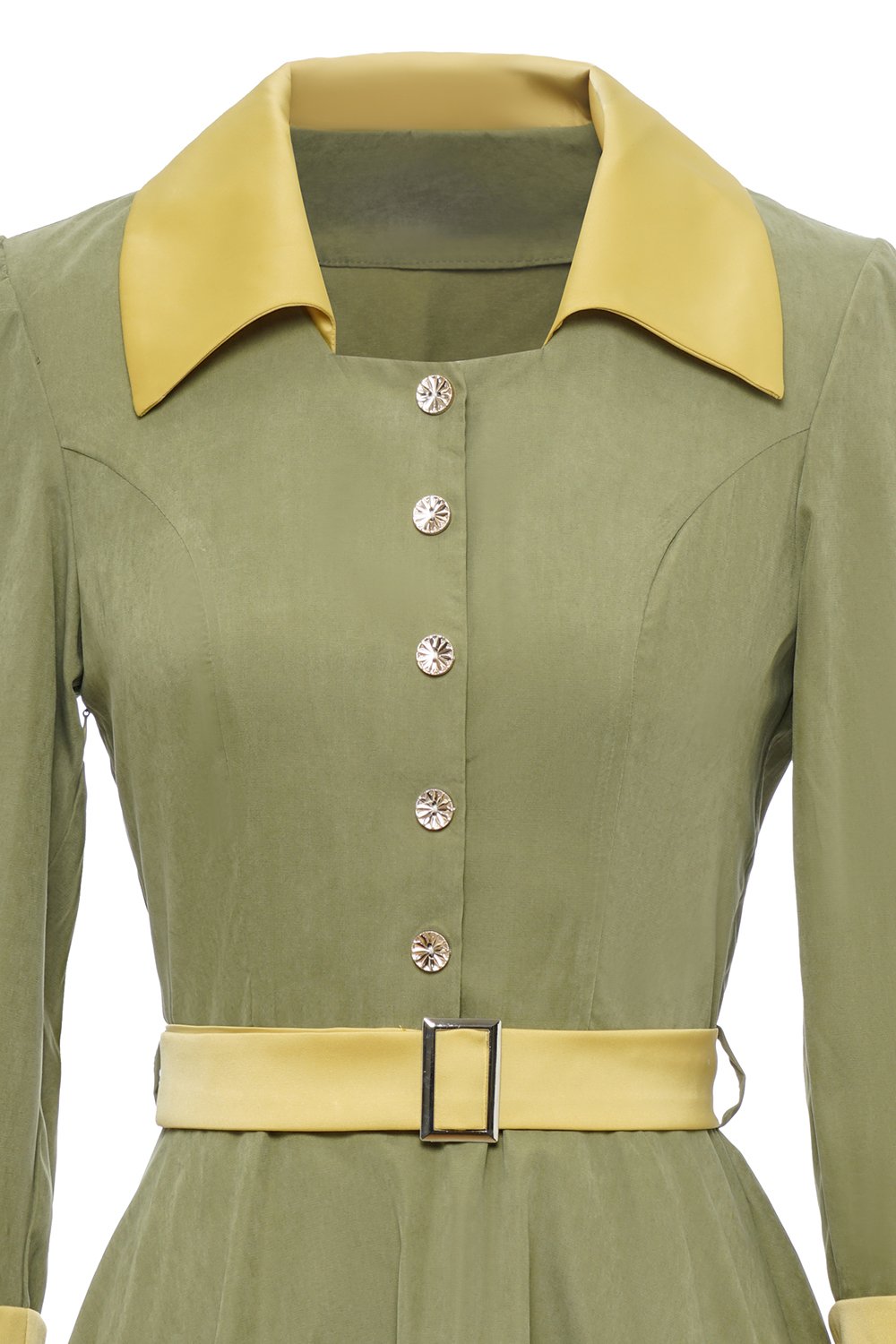Exército Mangas Compridas De outono Vestido Vintage
