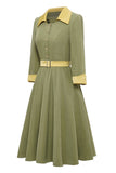 Exército Mangas Compridas De outono Vestido Vintage
