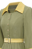 Exército Mangas Compridas De outono Vestido Vintage