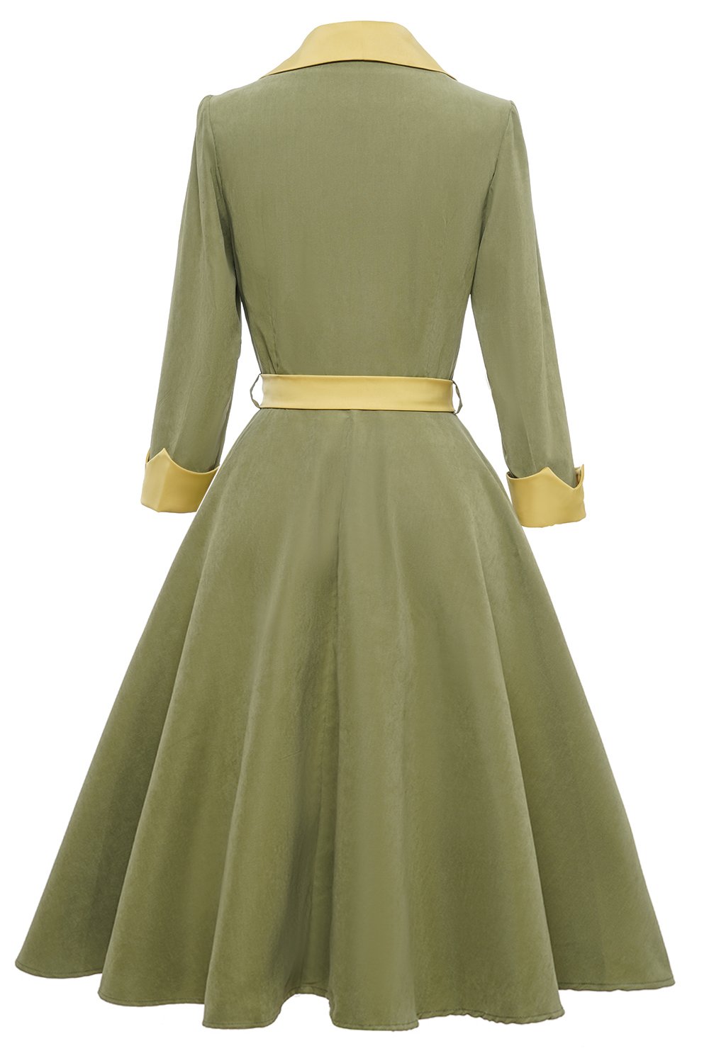 Exército Mangas Compridas De outono Vestido Vintage