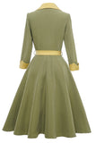 Exército Mangas Compridas De outono Vestido Vintage