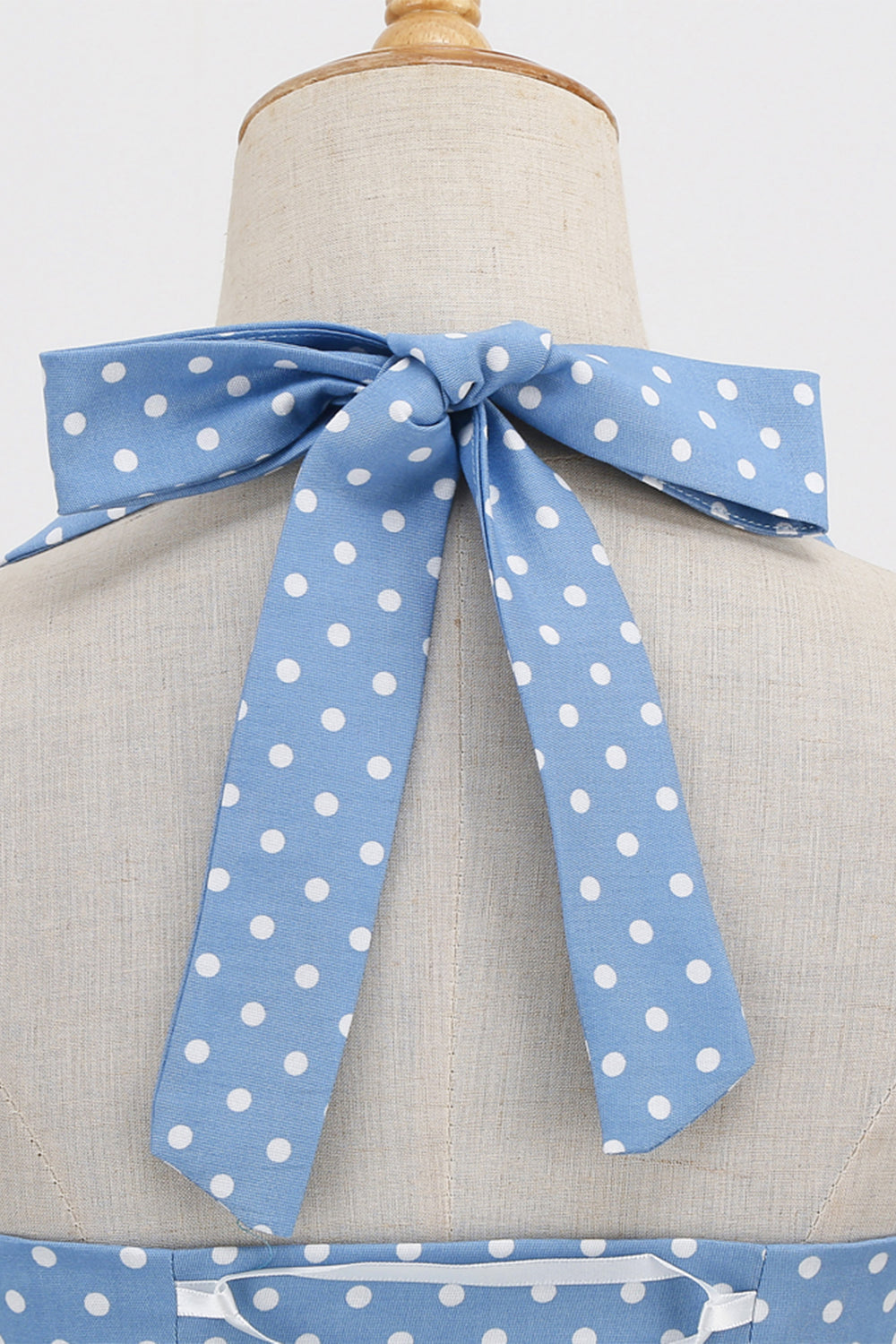Retro Polka Dots Halter Open Back Dress