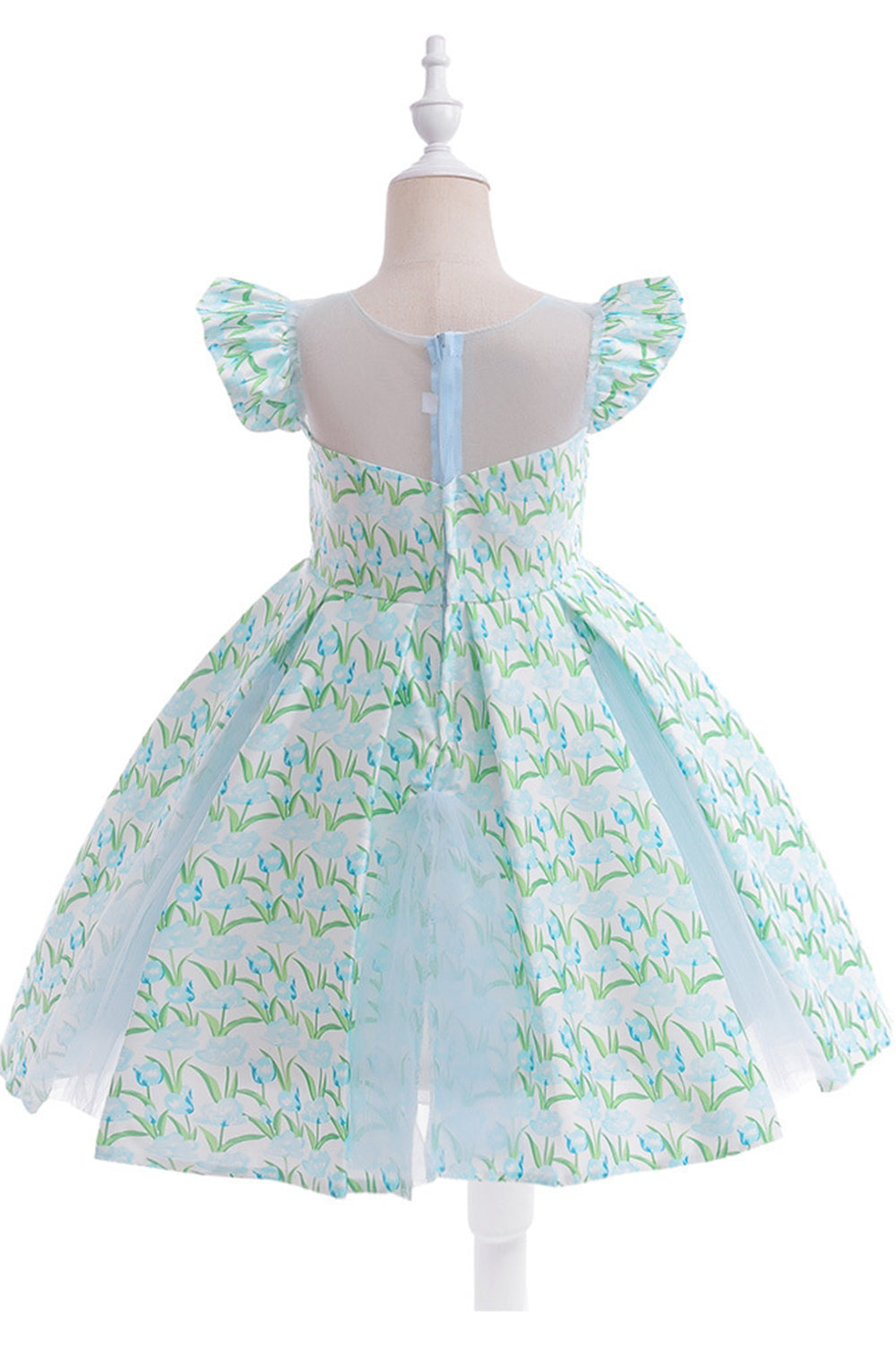 Flor cor-de-rosa estampada vestido da menina da flor