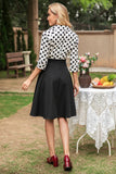 Preto e branco Polka Dots 1950s Dress