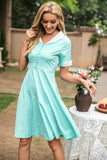 V Pescoço 1950 Swing Dress