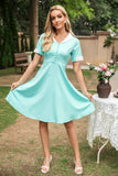 V Pescoço 1950 Swing Dress