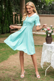 V Pescoço 1950 Swing Dress