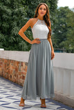 Vestido Longo Cinza Costas Abertas