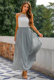Vestido Longo Cinza Costas Abertas