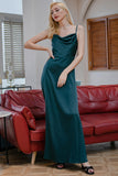 Simples Burgundy longo da dama de honra Prom Dress