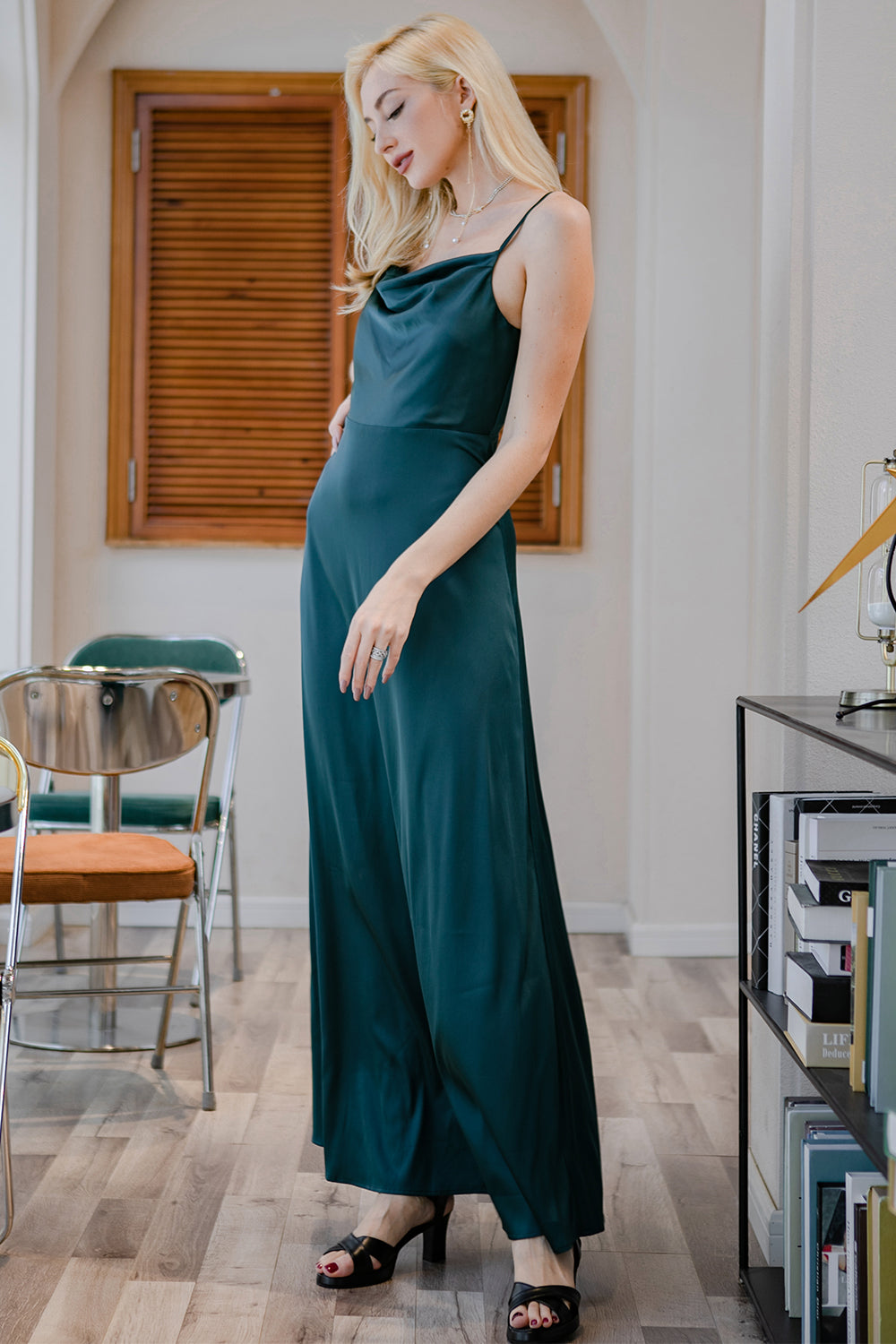 Simples Burgundy longo da dama de honra Prom Dress