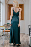 Simples Burgundy longo da dama de honra Prom Dress