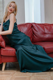 Simples Burgundy longo da dama de honra Prom Dress