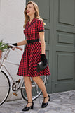 1950s Vestido Vintage  Vermelho