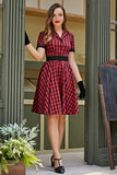 1950s Vestido Vintage  Vermelho