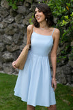 Bonito uma linha spaghetti alças de verão vestido de verão