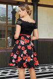 Vestido de retalhos off-ombro