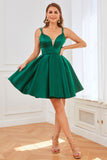 Vestido verde do baile de finalistas de cetim