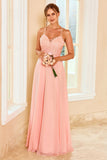 Vestido de dama de honra blush de renda