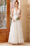 Vestido de noiva de tule de tule de apliques brancos