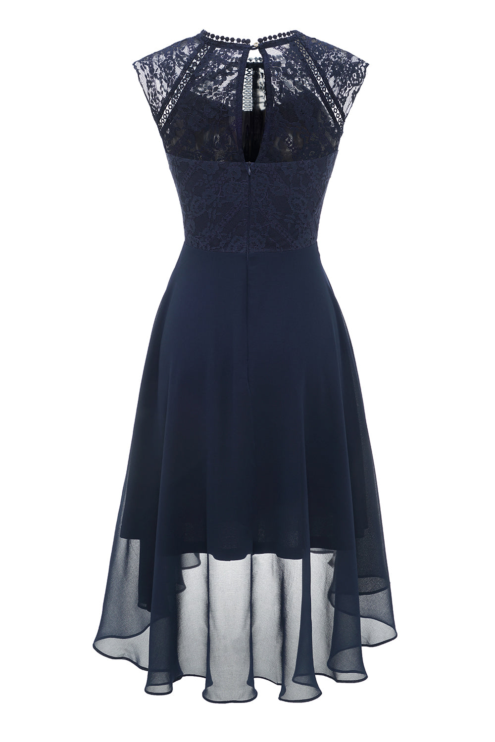 Vestido de renda de chiffon vermelho escuro