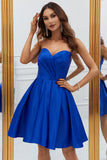 Azul Real A-Line Vestido de Cocktail