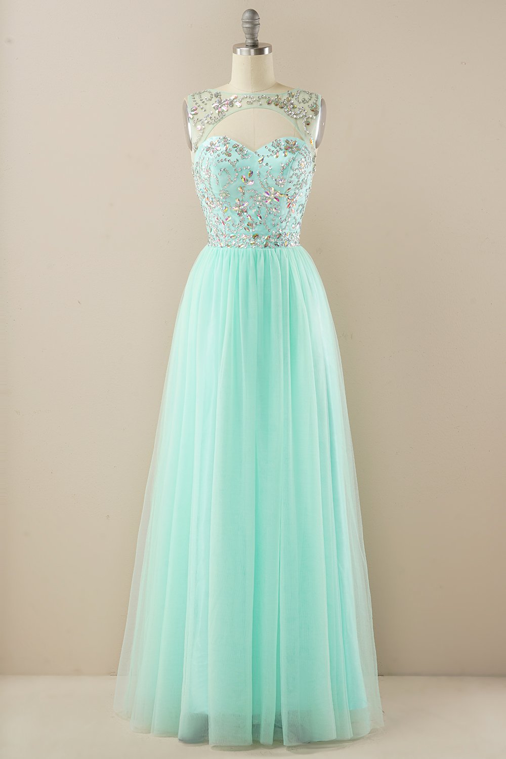 Vestido de baile de tulle de missanga